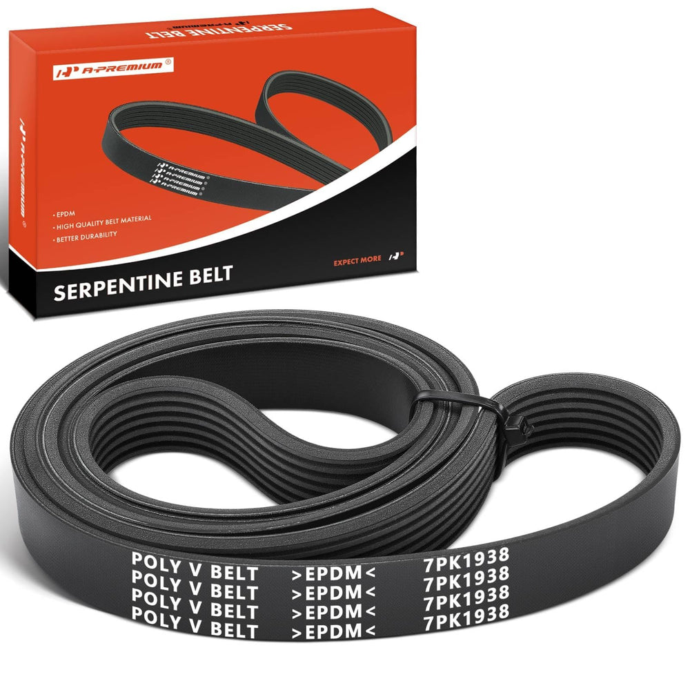 A-Premium serpentine belt packaging image highlights durable components for easy handling.