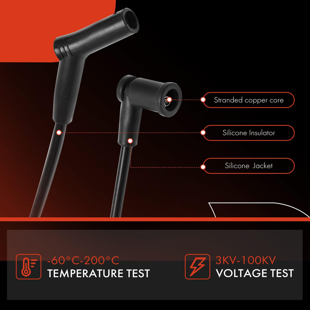 A-Premium silicone boots protect wires from heat and wear under hood conditions