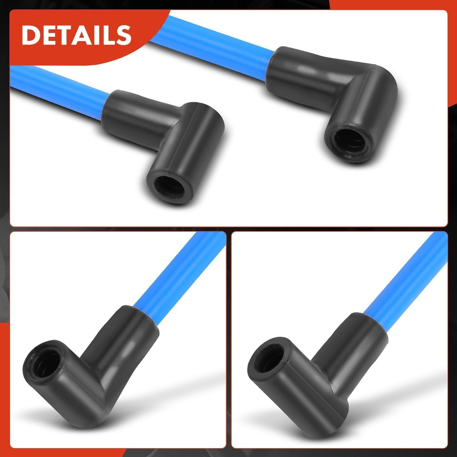 A-Premium 9-pack ignition wires suitable for SBC and BBC engines.