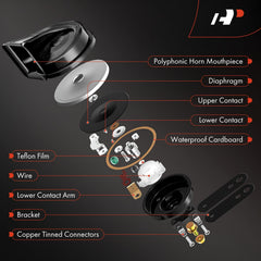 A-Premium Snail Horn 110 dB output for clear urban signaling.
