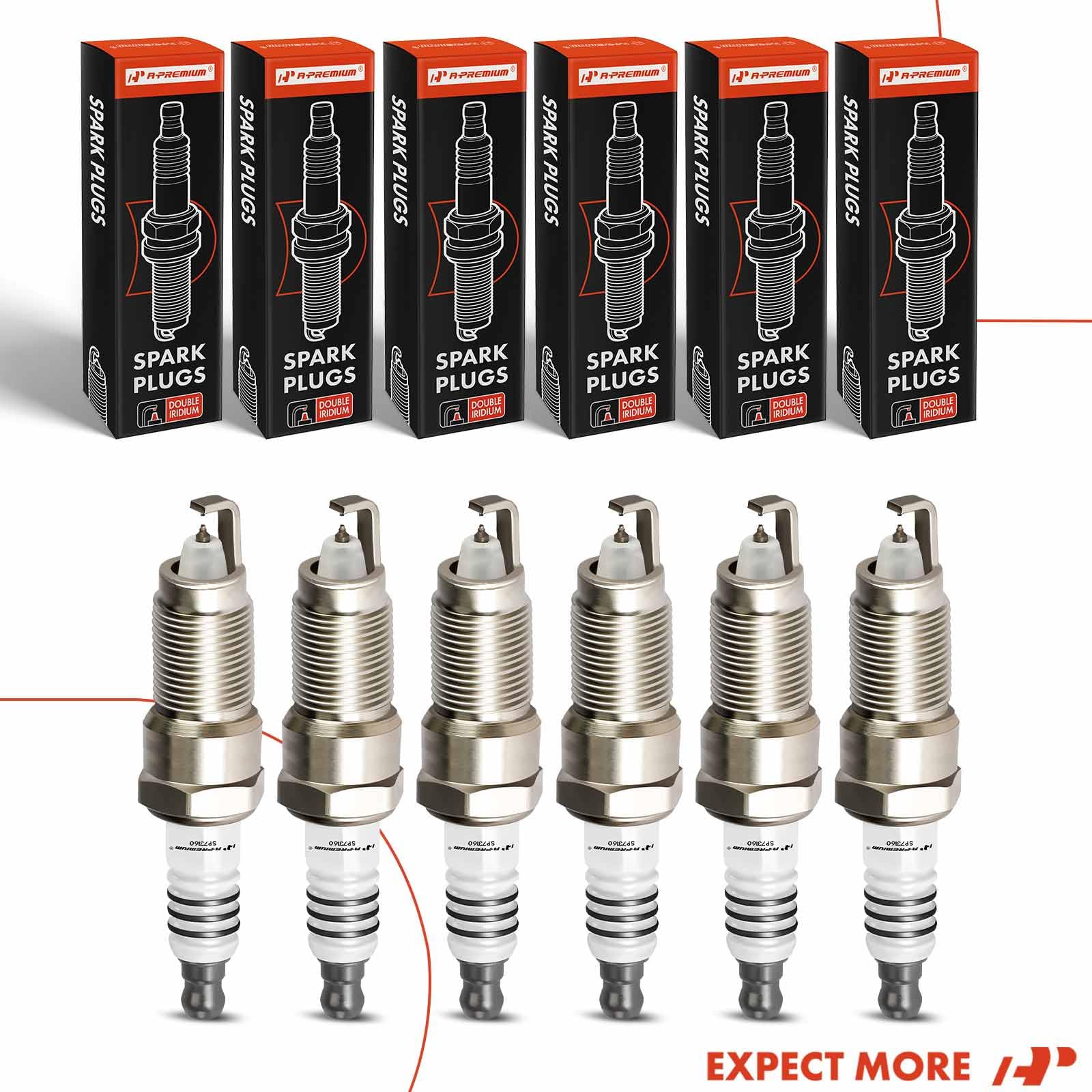 A-Premium spark plugs 6-pack ready for quick installation.