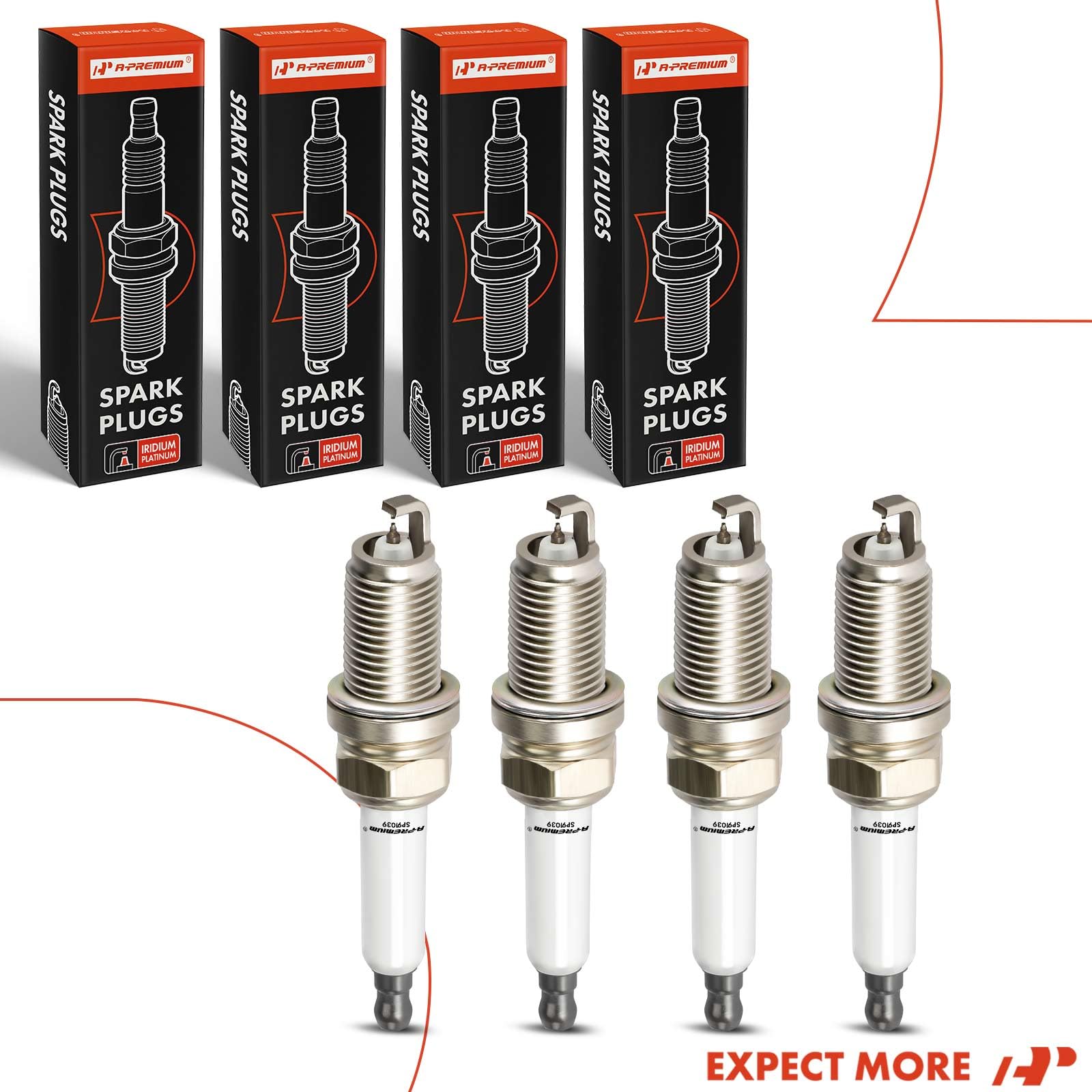 A-Premium 4-pack spark plugs display for ready replacements