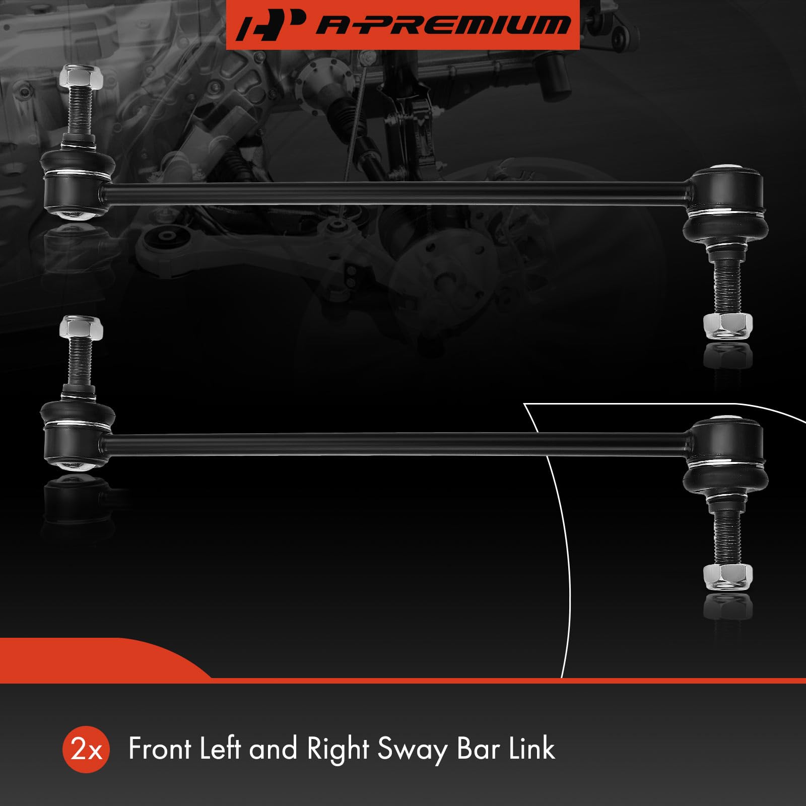 A-Premium stabilizer link close-up with greased ball stud for durability.