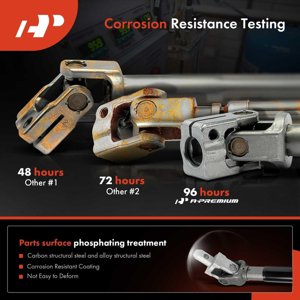 A-Premium universal joints allow flexible movement for smoother operation.