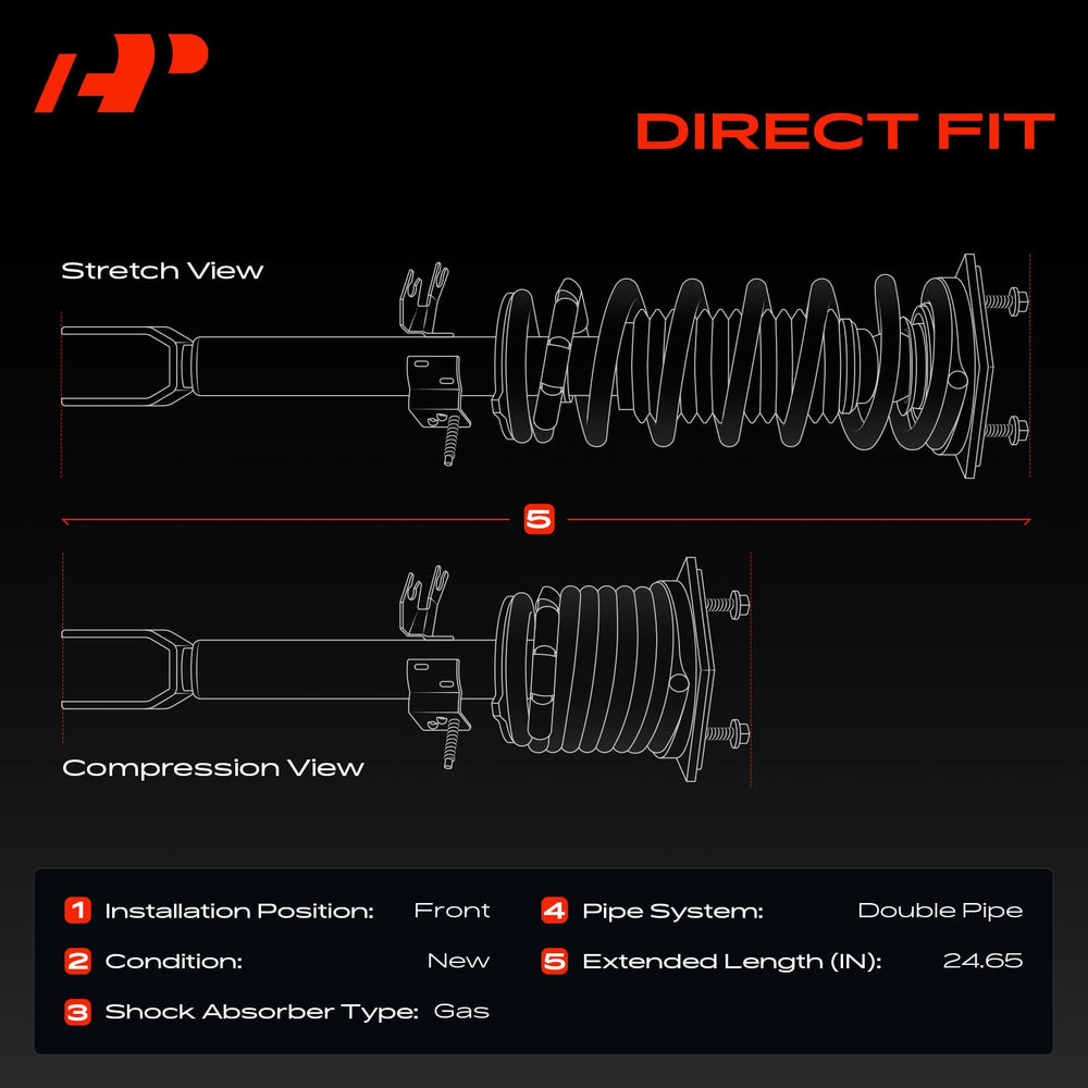 A-Premium strut with coil spring close-up for Honda CR-V installation