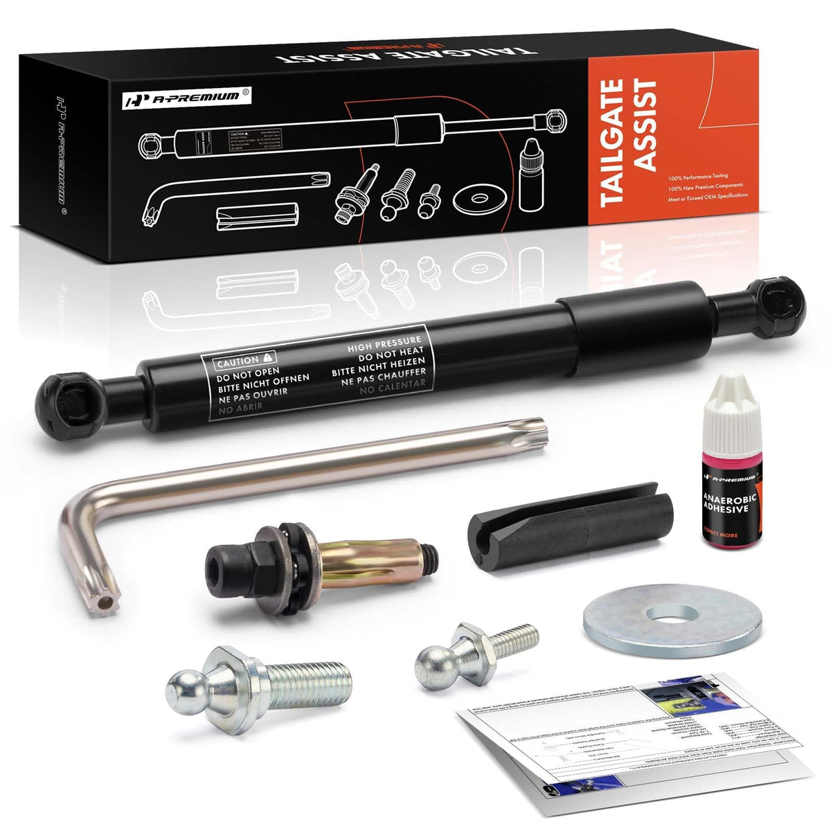 A-Premium tailgate assist installed on a Dodge Ram 1500 for controlled lowering