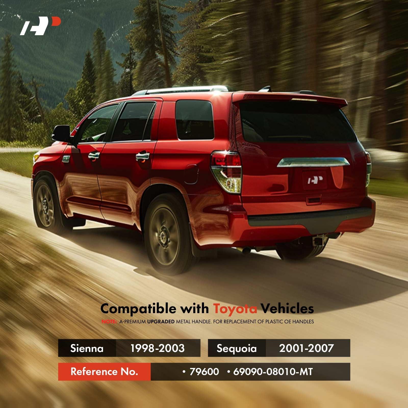 A-Premium tailgate handle assembly rear view shows secure latch integration.