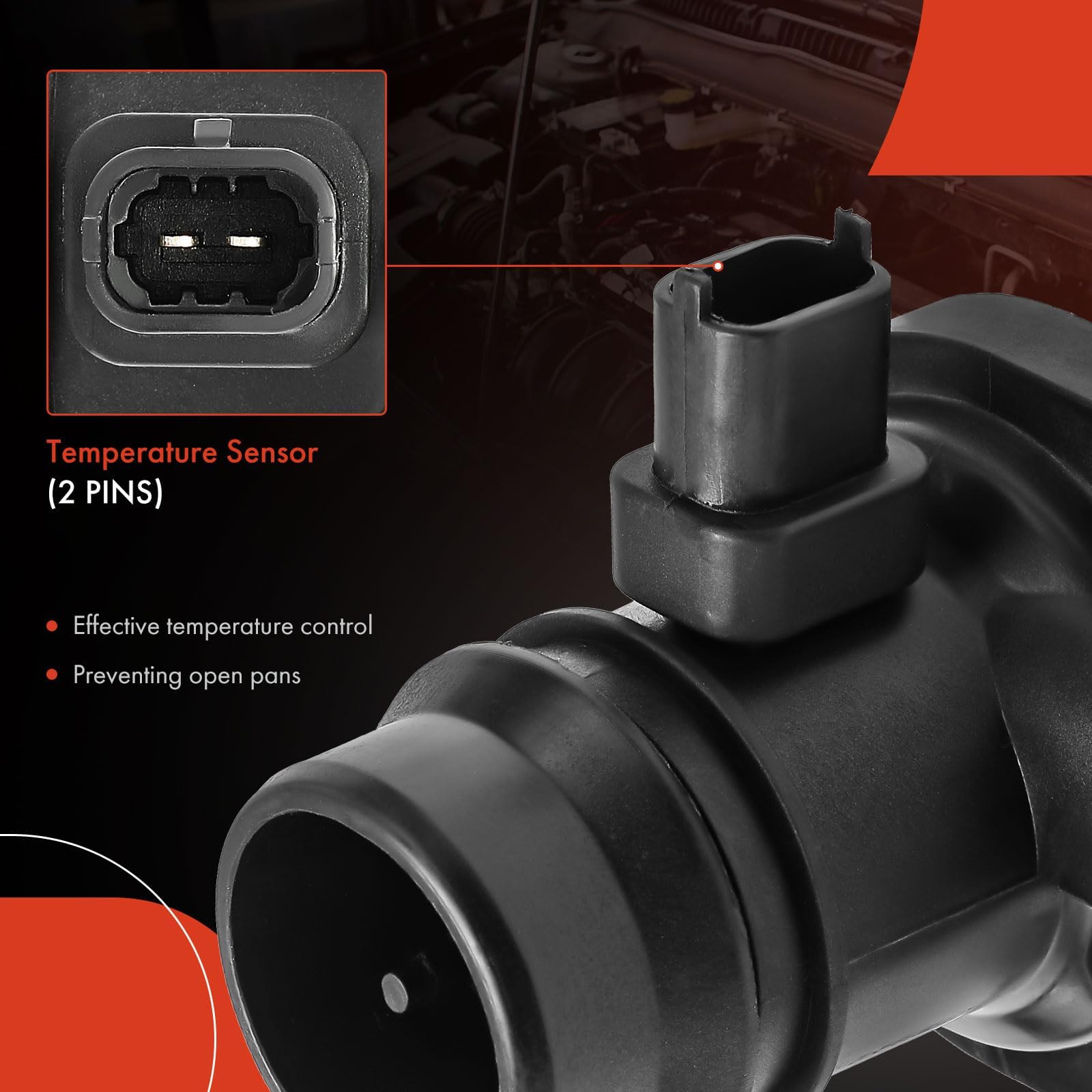Black finish A-Premium housing matches OE appearance and compatibility.