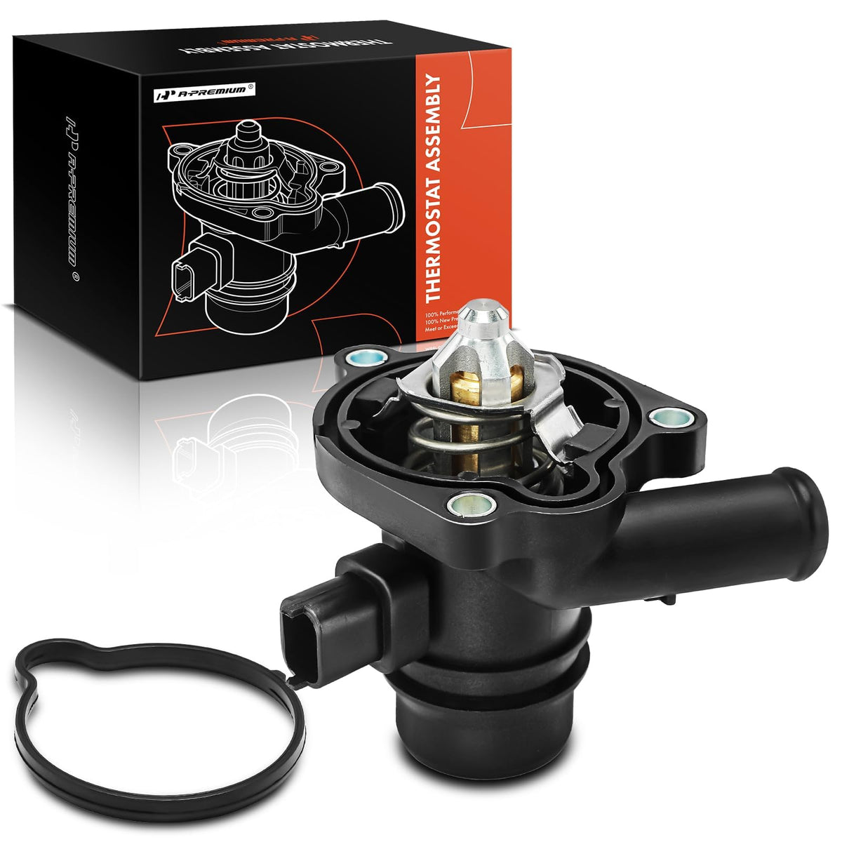 A-Premium thermostat housing with sensor for 1.4L engines, precise temperature monitoring.