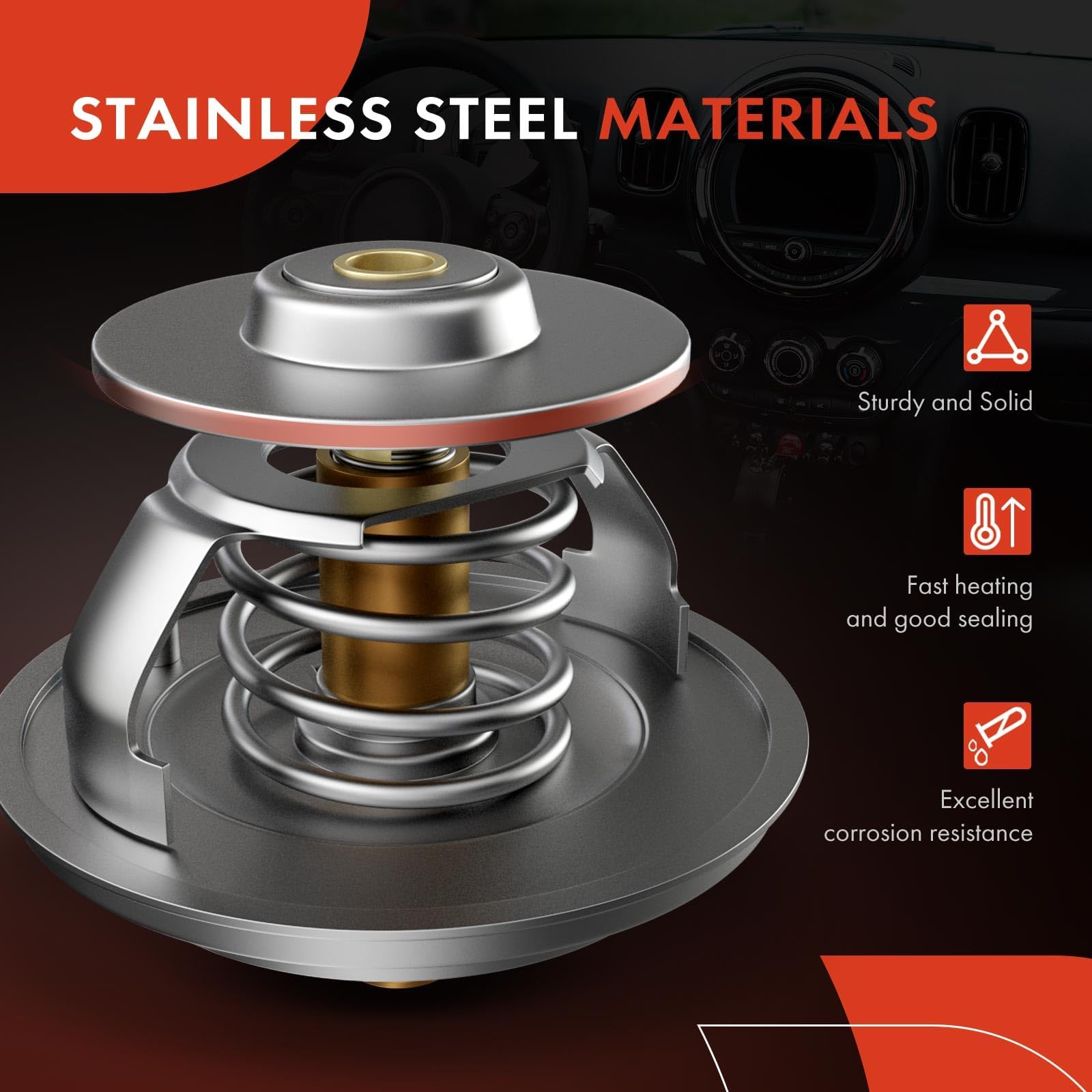 A-Premium thermostat housing flange dimensions for multiple GM models.