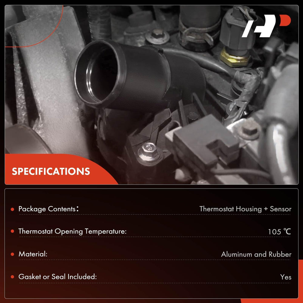 A-Premium thermostat housing with rubber gasket for leak prevention