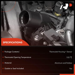 A-Premium thermostat housing with rubber gasket for leak prevention