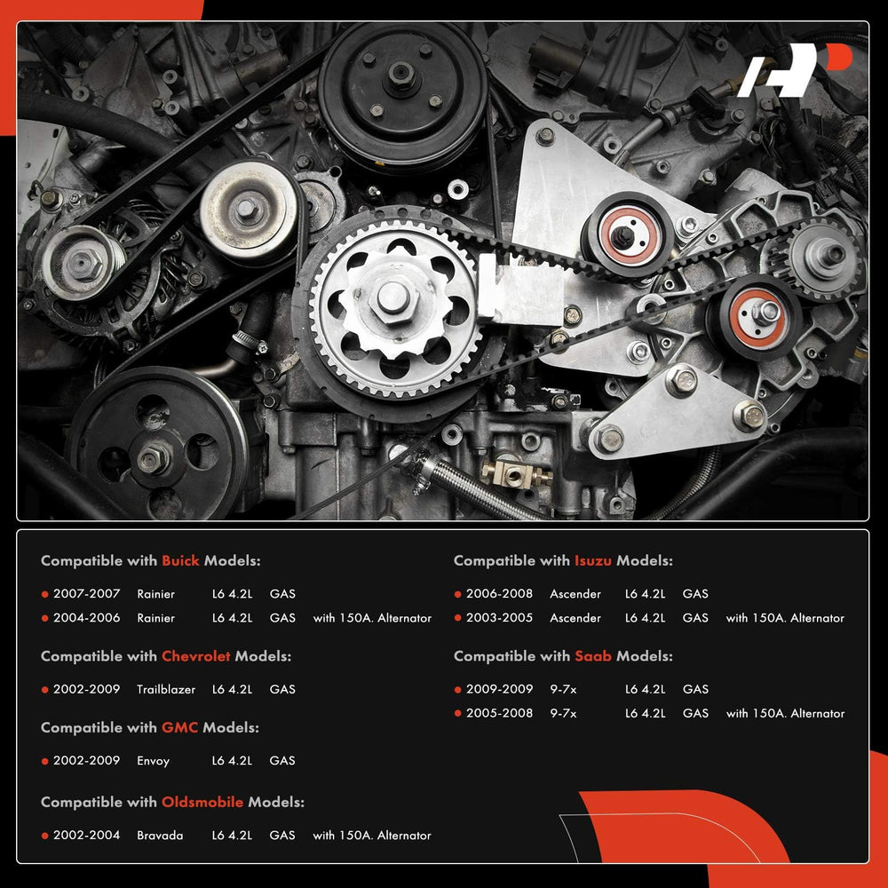 A-Premium timing belt component close-up showing belt, tensioner, and idler for smooth operation.