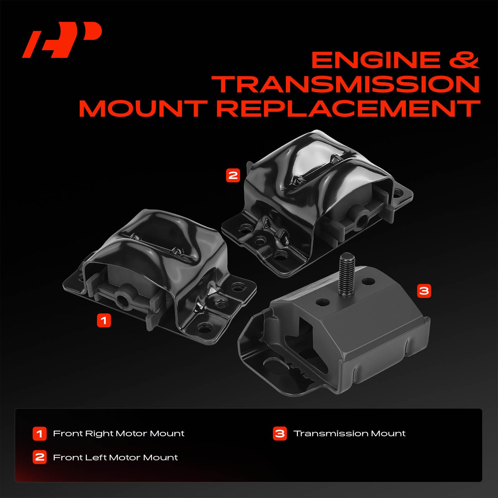 A-Premium transmission mount provides reliable torque handling for Camaro/Firebird