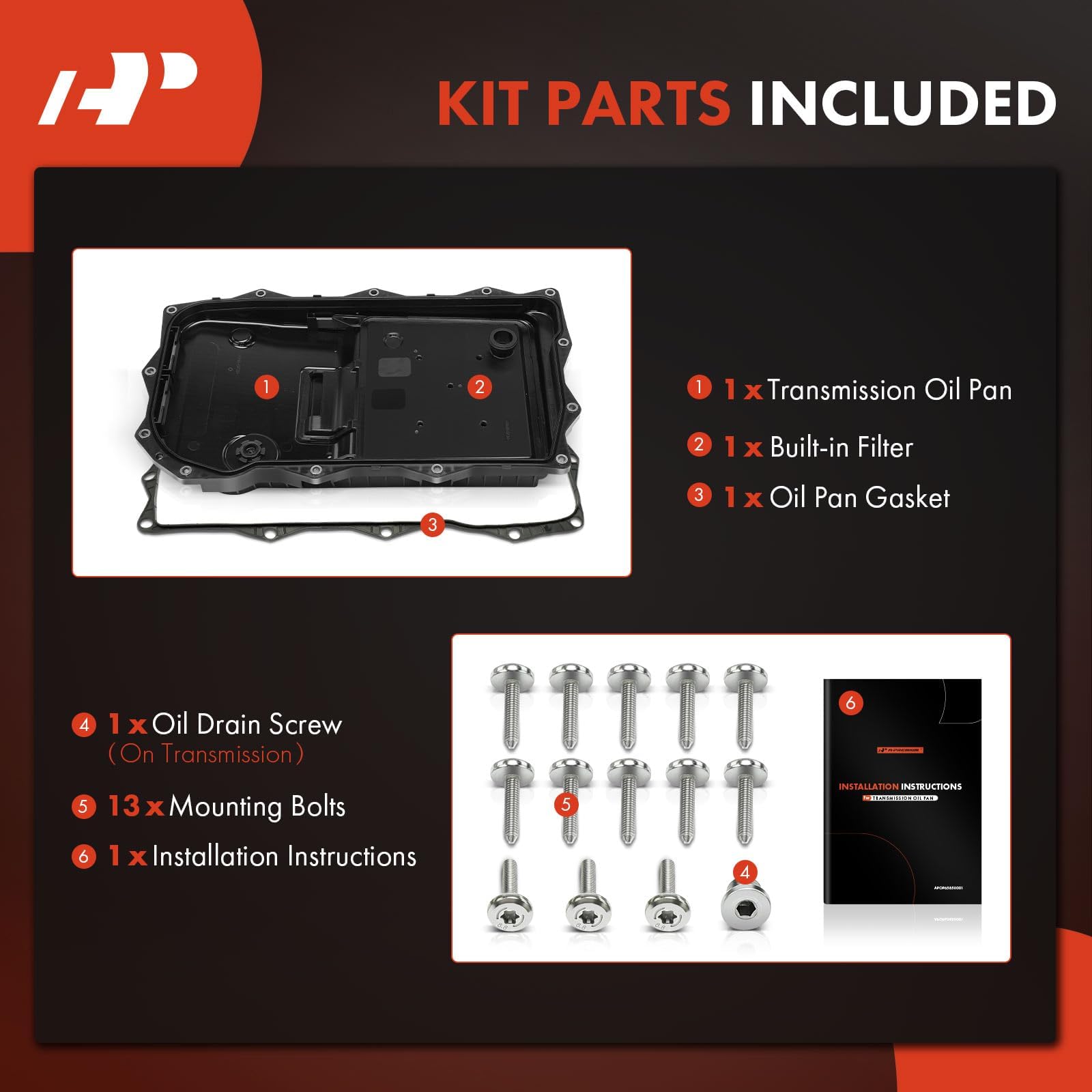 A-Premium oil pan with built-in filter simplifies maintenance and filtration