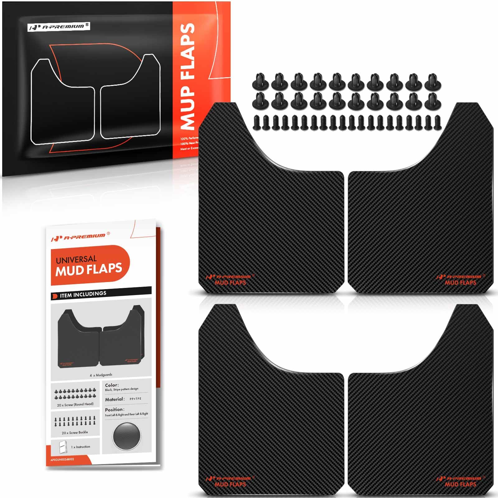 A-Premium universal mud flaps four pack protecting all wheels