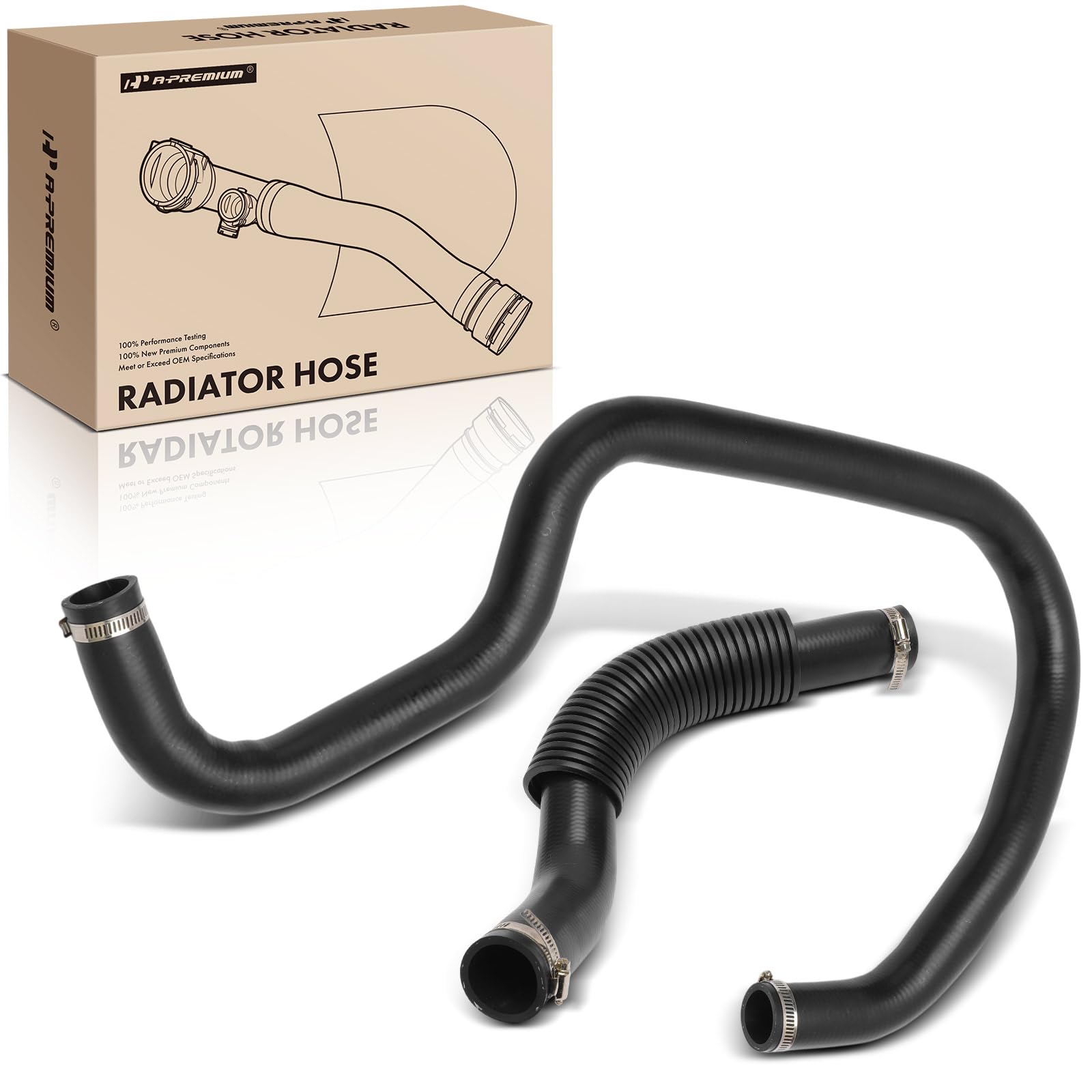A-Premium upper and lower radiator hose assembly for GM trucks ensures reliable cooling connections.