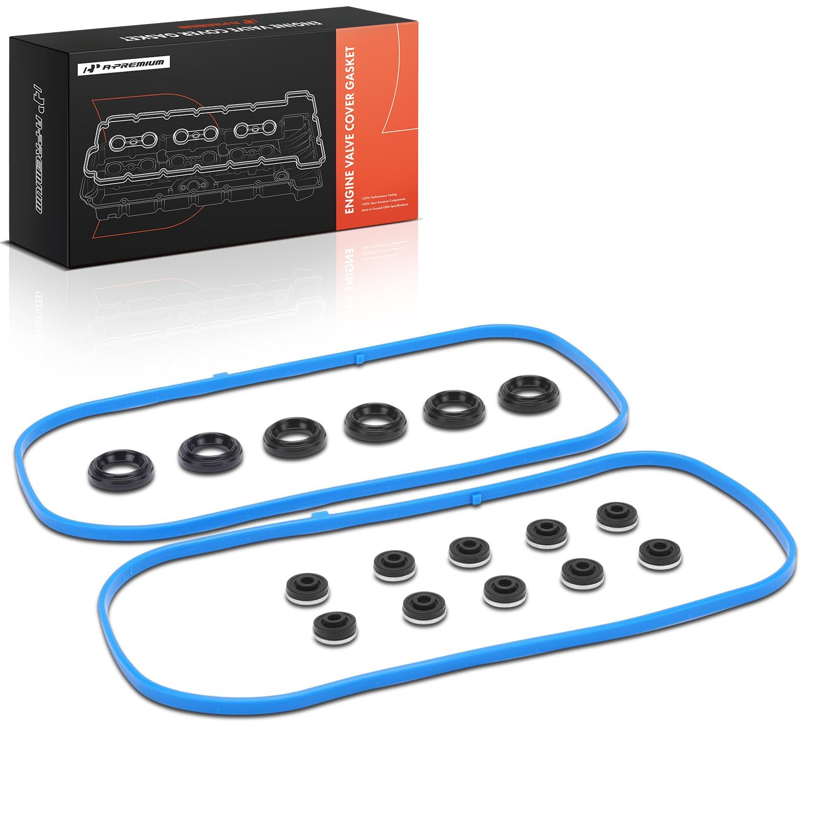 A-Premium valve cover gasket components spread for installation planning