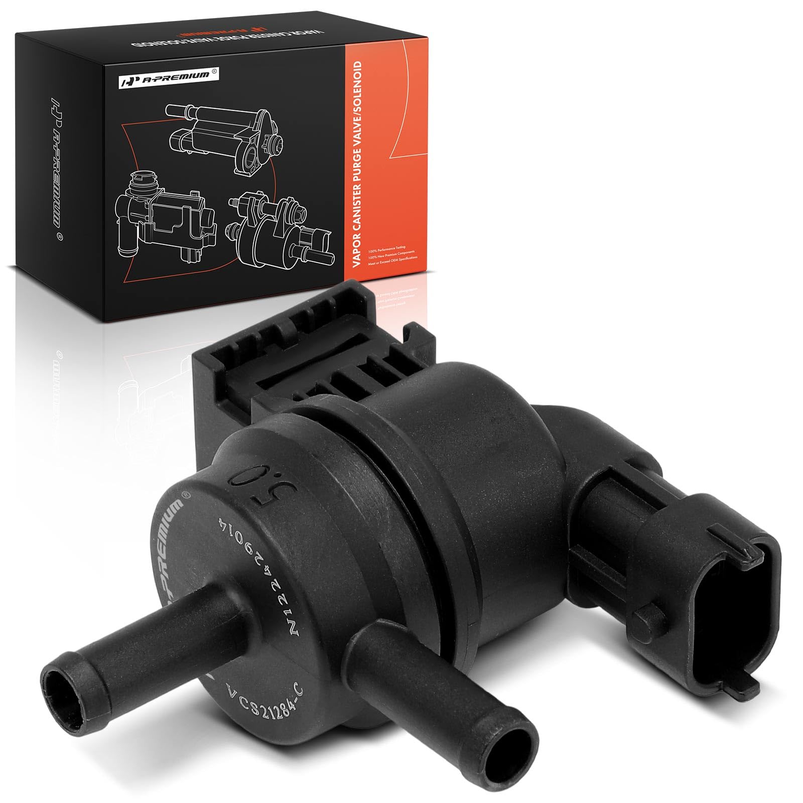 A-Premium vapor purge valve housing shown for easy EVAP integration with a compact design.