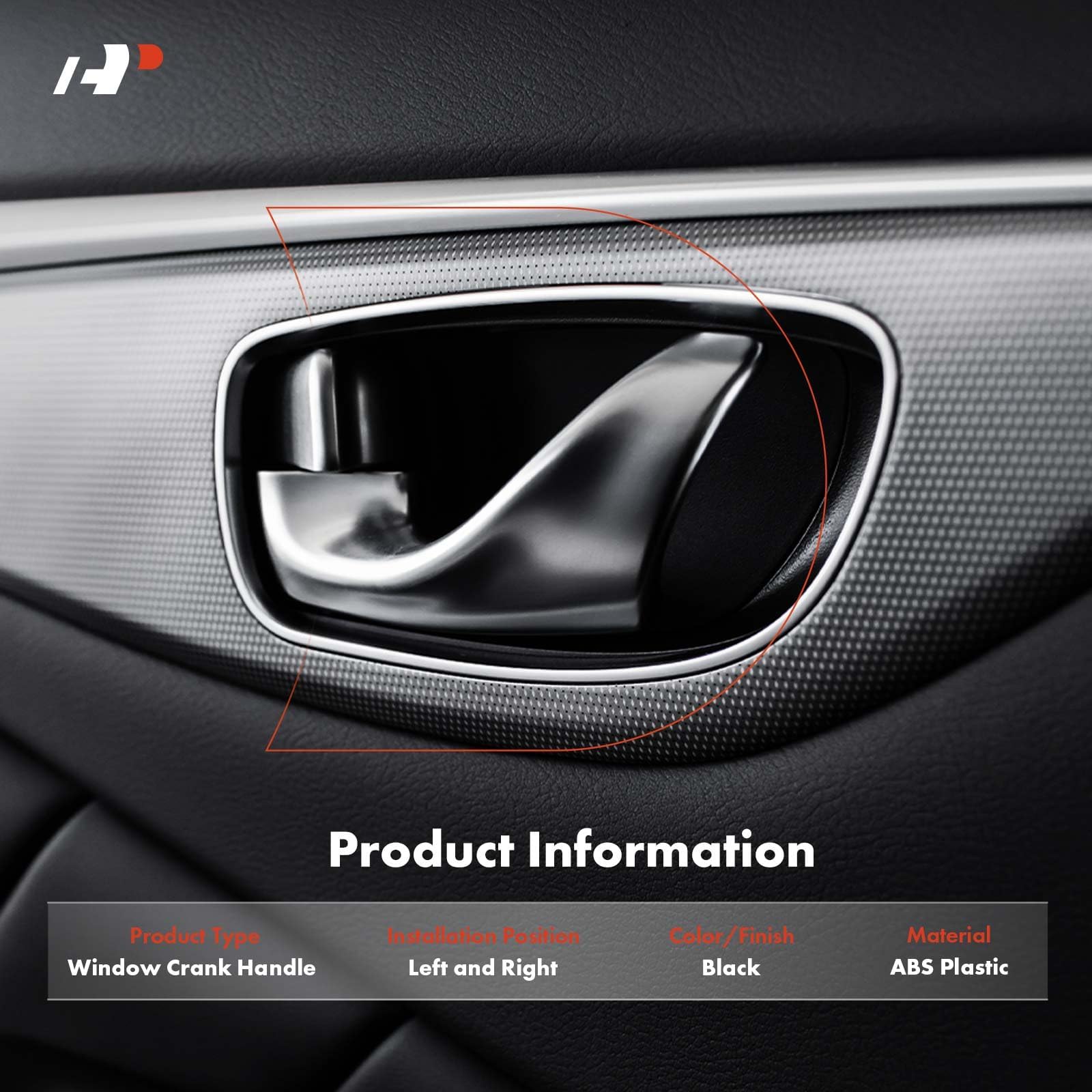 A-Premium black knob window crank handle, durable plastic construction for longevity.