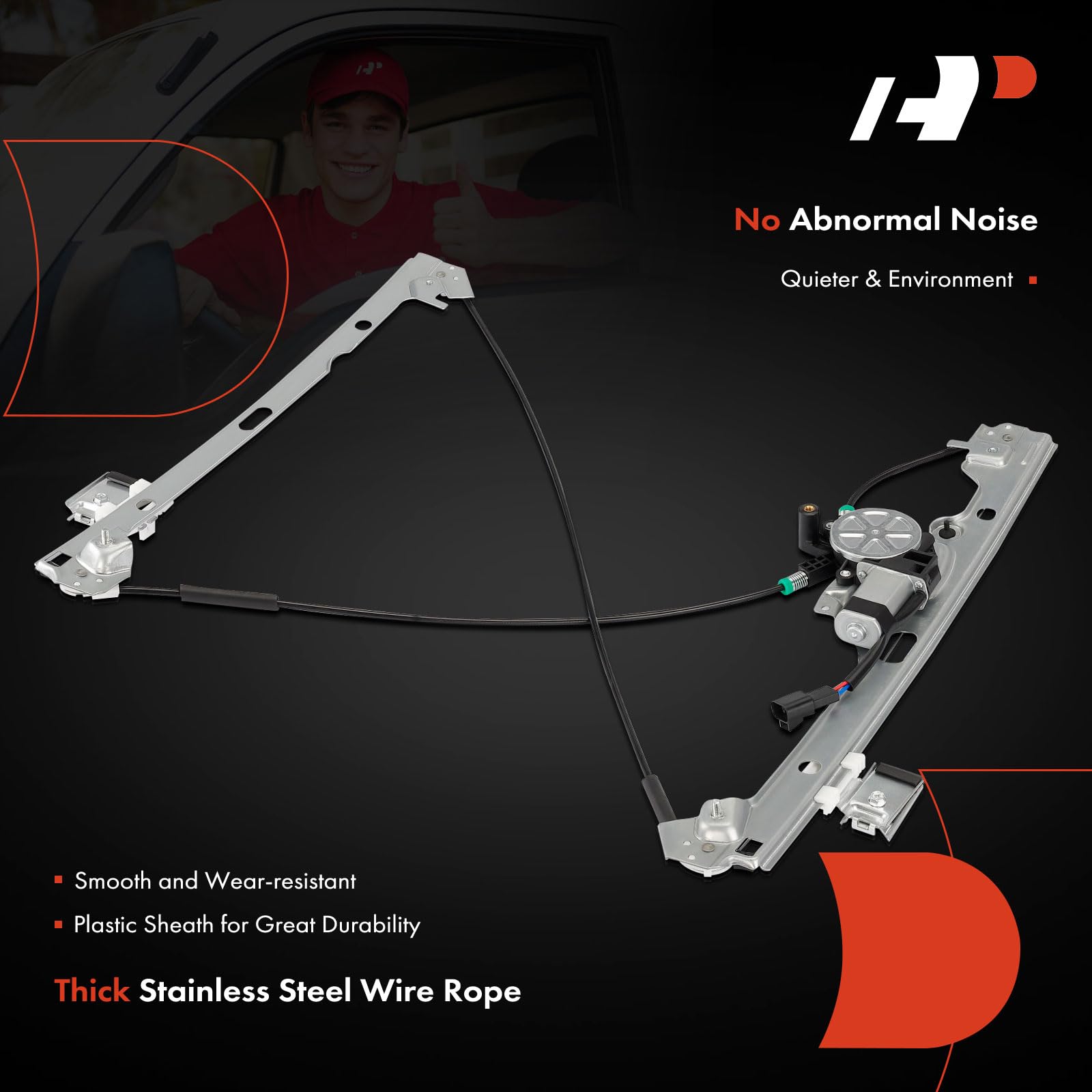 A-Premium Yukon front-left regulator for 2007–2014 supports smooth travel.