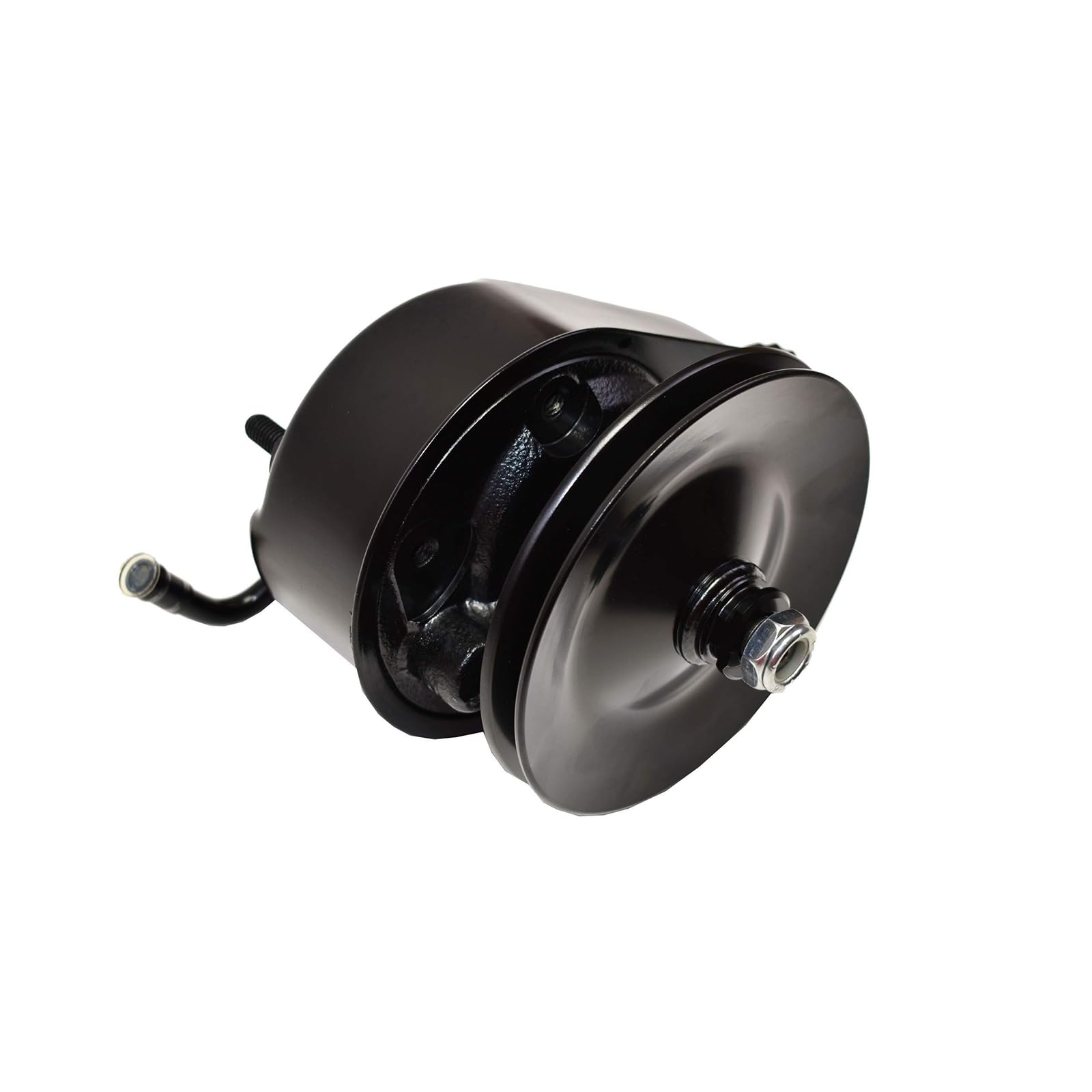 A-Team Performance steel keyway pulley installed in vehicle, demonstration of restoration-ready fit.