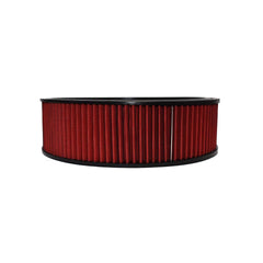 Close up of washable red cotton fiber media in the A-Team filter