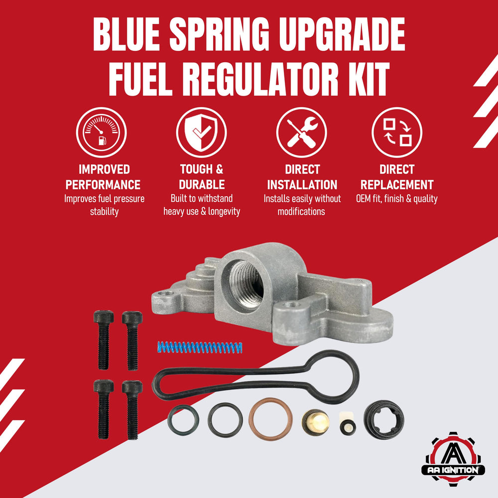 AA Ignition blue spring regulator close-up shows precision components for reliability.