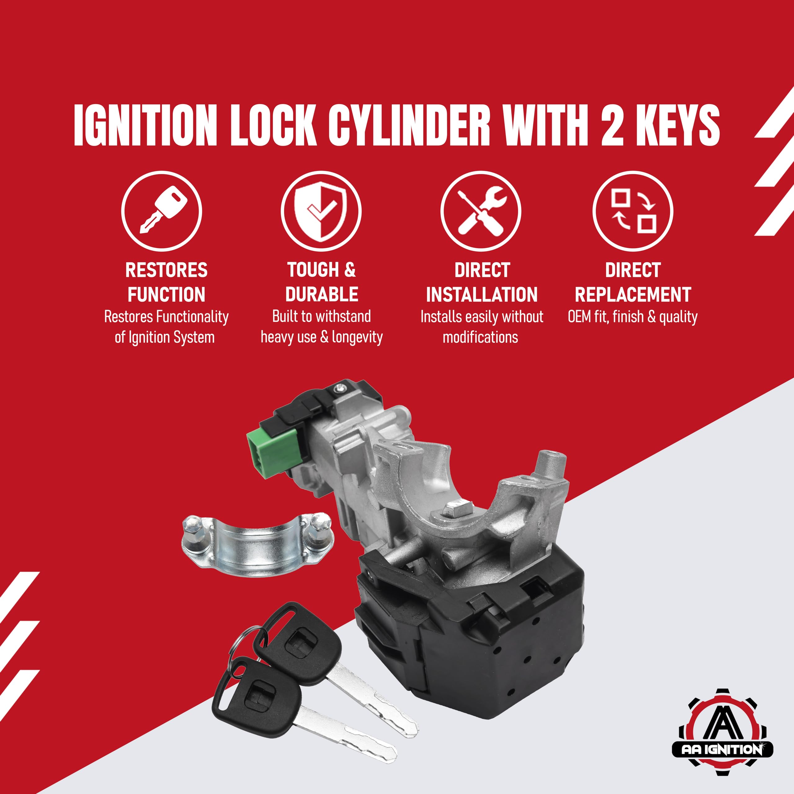 AA Ignition chip ID48 keys included for secure vehicle start.