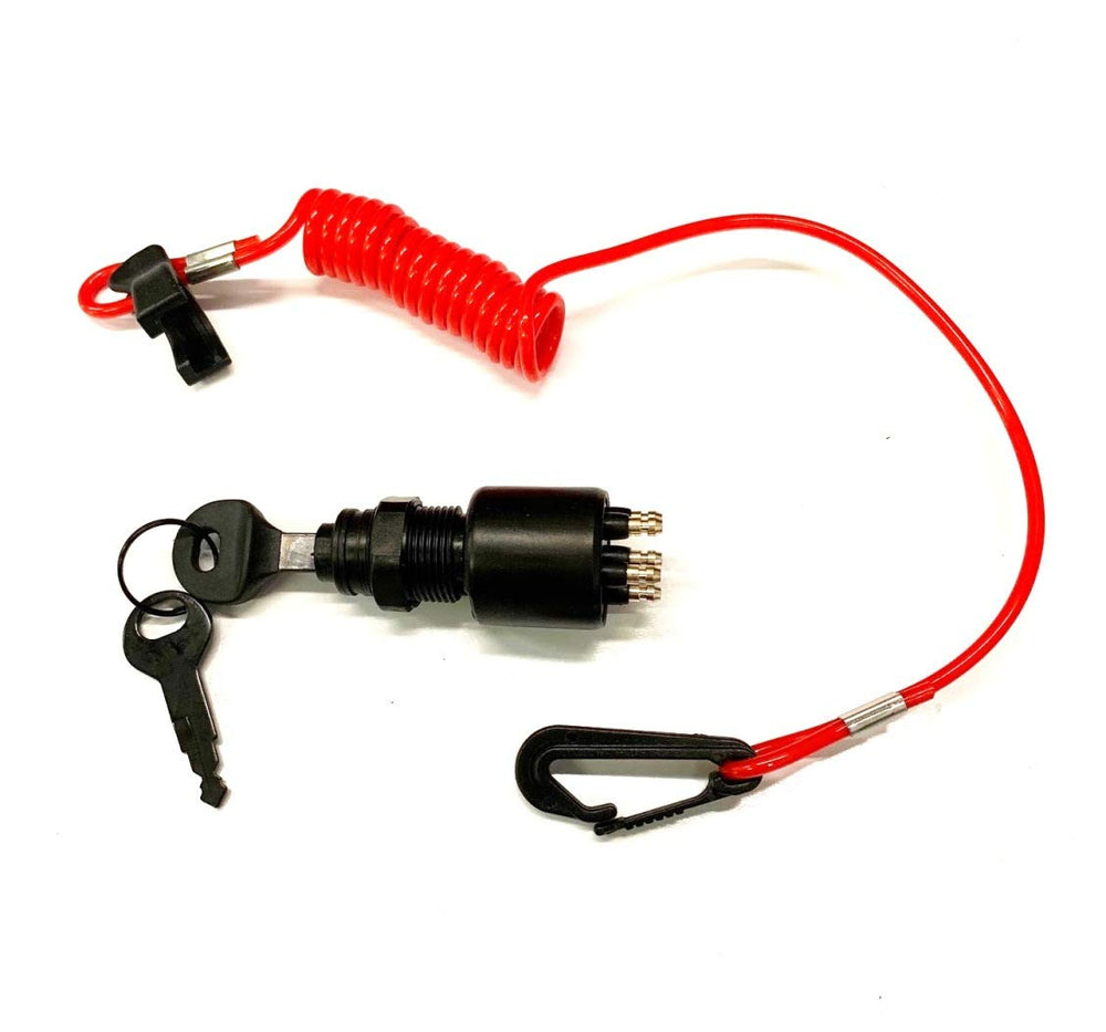 A.A ignition key switch with safety lanyard for Johnson/Evinrude/OMC, secure on-water operation