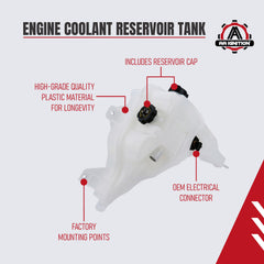AA Ignition coolant reservoir tank for Columbia, angled view, maintains cooling efficiency