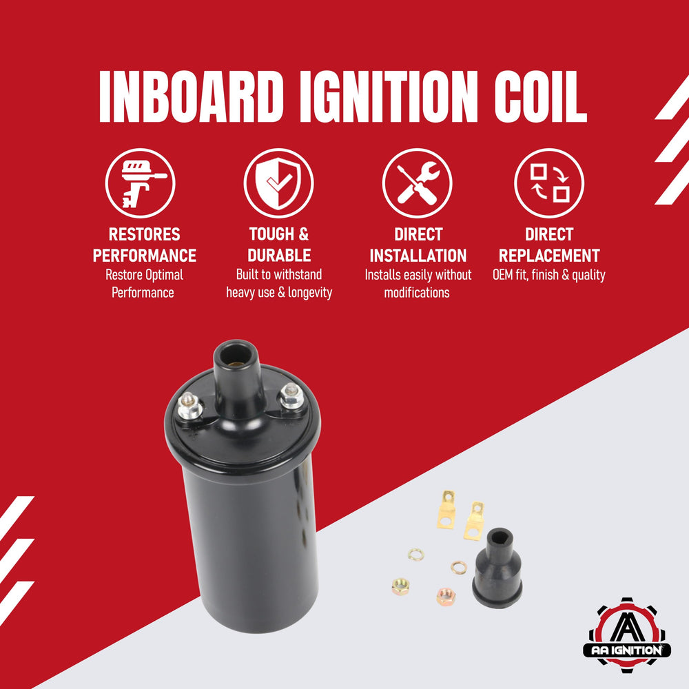 AA Ignition replacement coil front view showing compact inboard design
