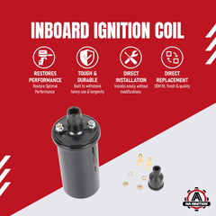 AA Ignition replacement coil front view showing compact inboard design