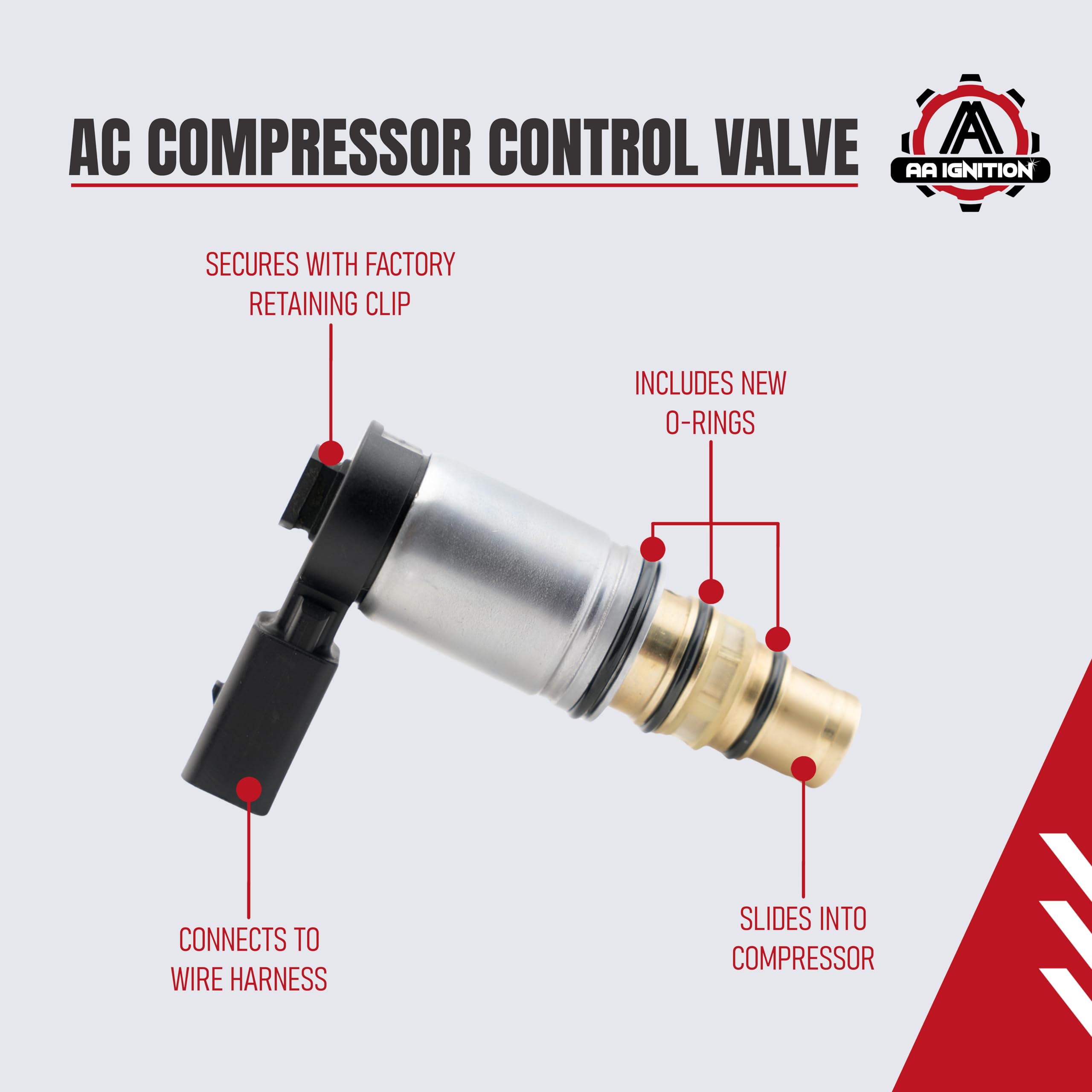 AA Ignition Sanden PXE16 PXE14 valve label helps identify the part