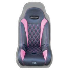 AAAA Aces Racing UTV junior seat pink front view for kid comfort on rough trails.