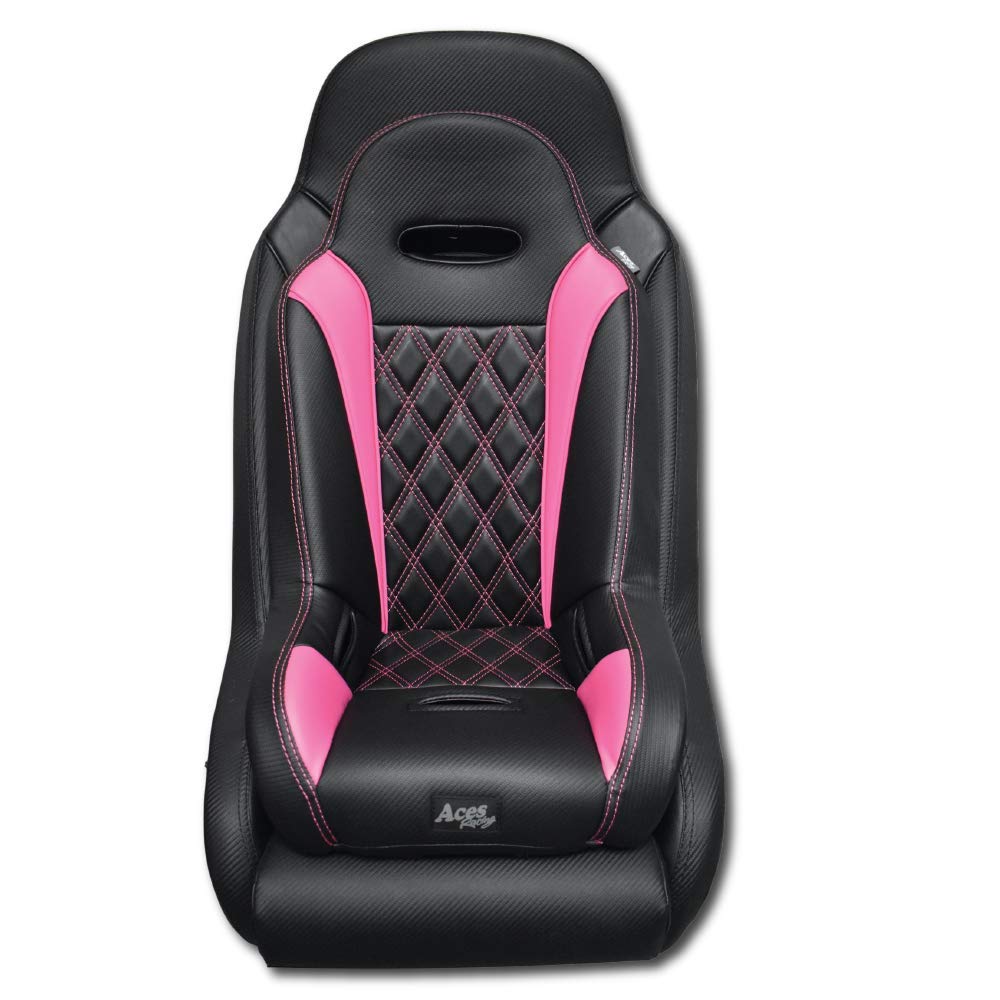 AAAA Aces Racing pink side profile shows snug fit inside stock and aftermarket seats.