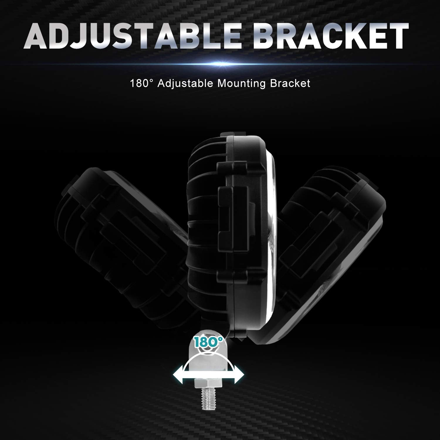 Aaiwa IP68 waterproof rating on rugged round LED light for all-weather use.
