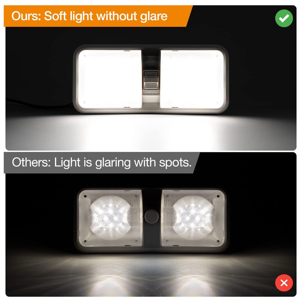 Aaleds camper light with soft diffusion reduces glare