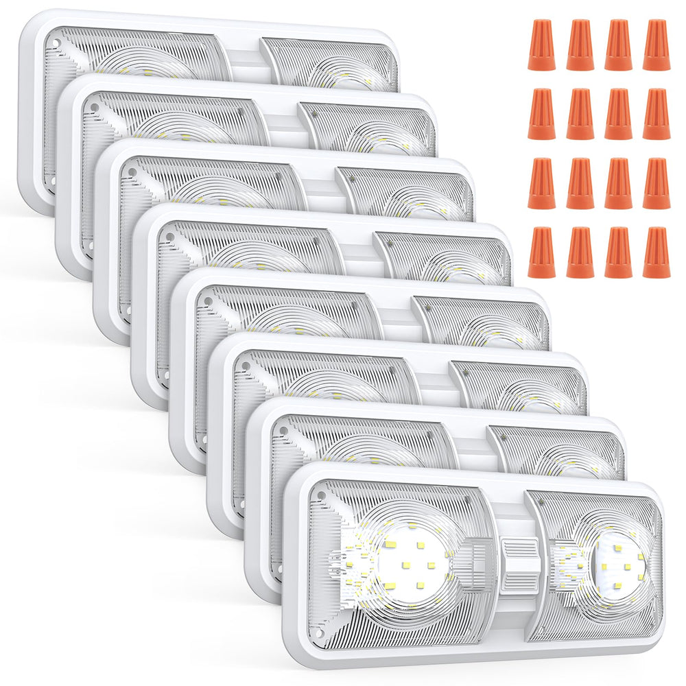 Aaleds RV interior lights eight-pack delivering natural white brightness.