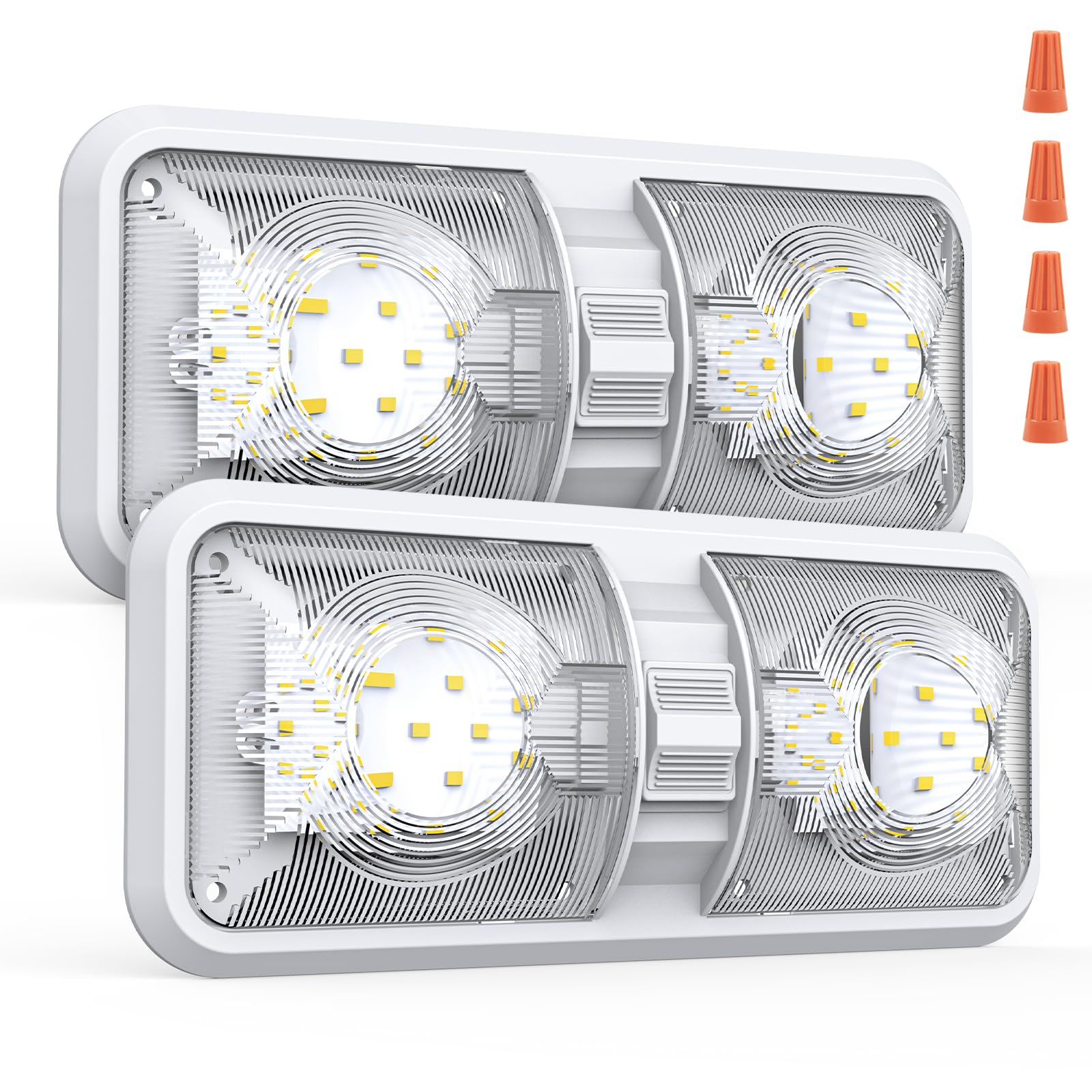 Aaleds RV dome light in natural white, two pack for bright interior spaces