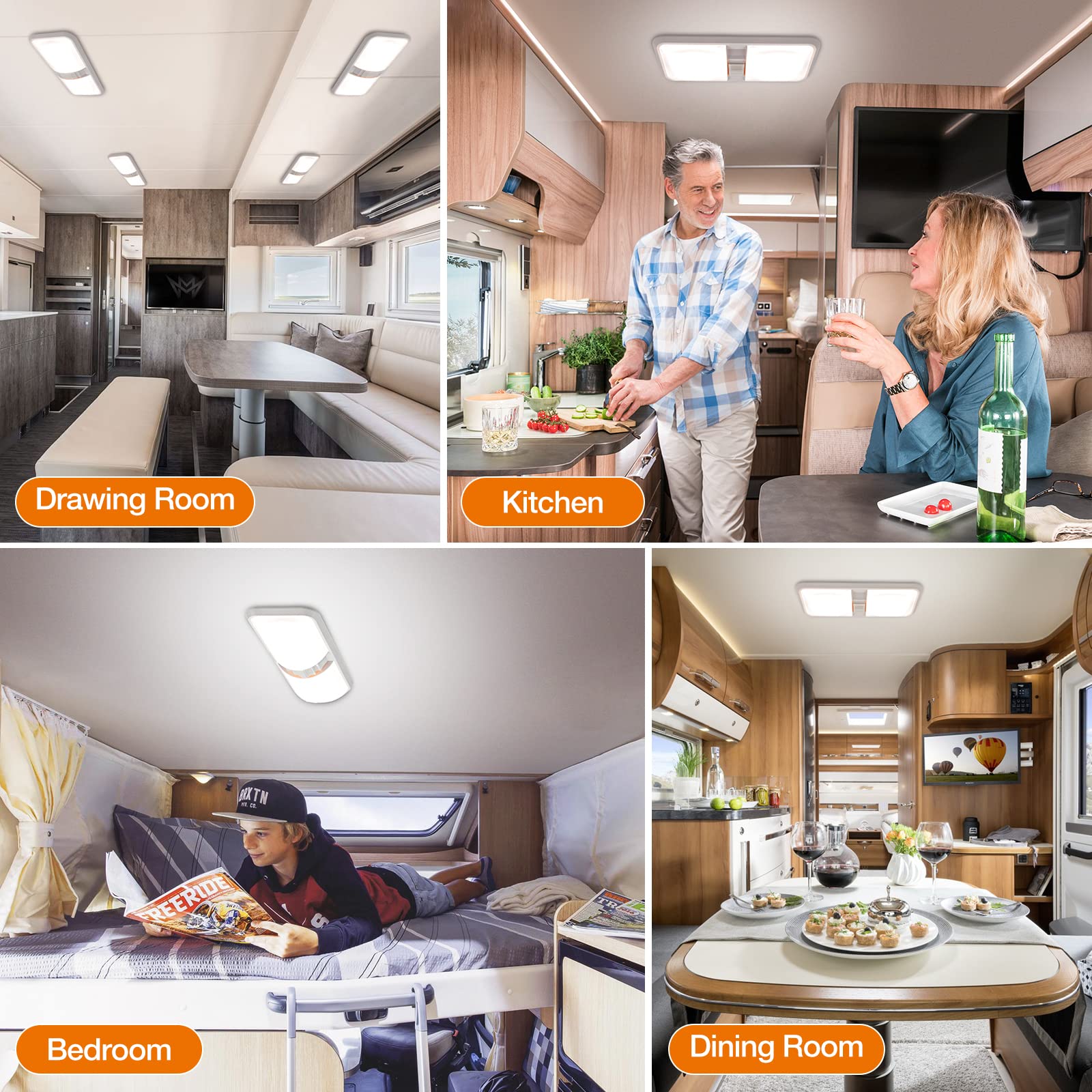 Aaleds 4-pack interior lights install quickly with included hardware