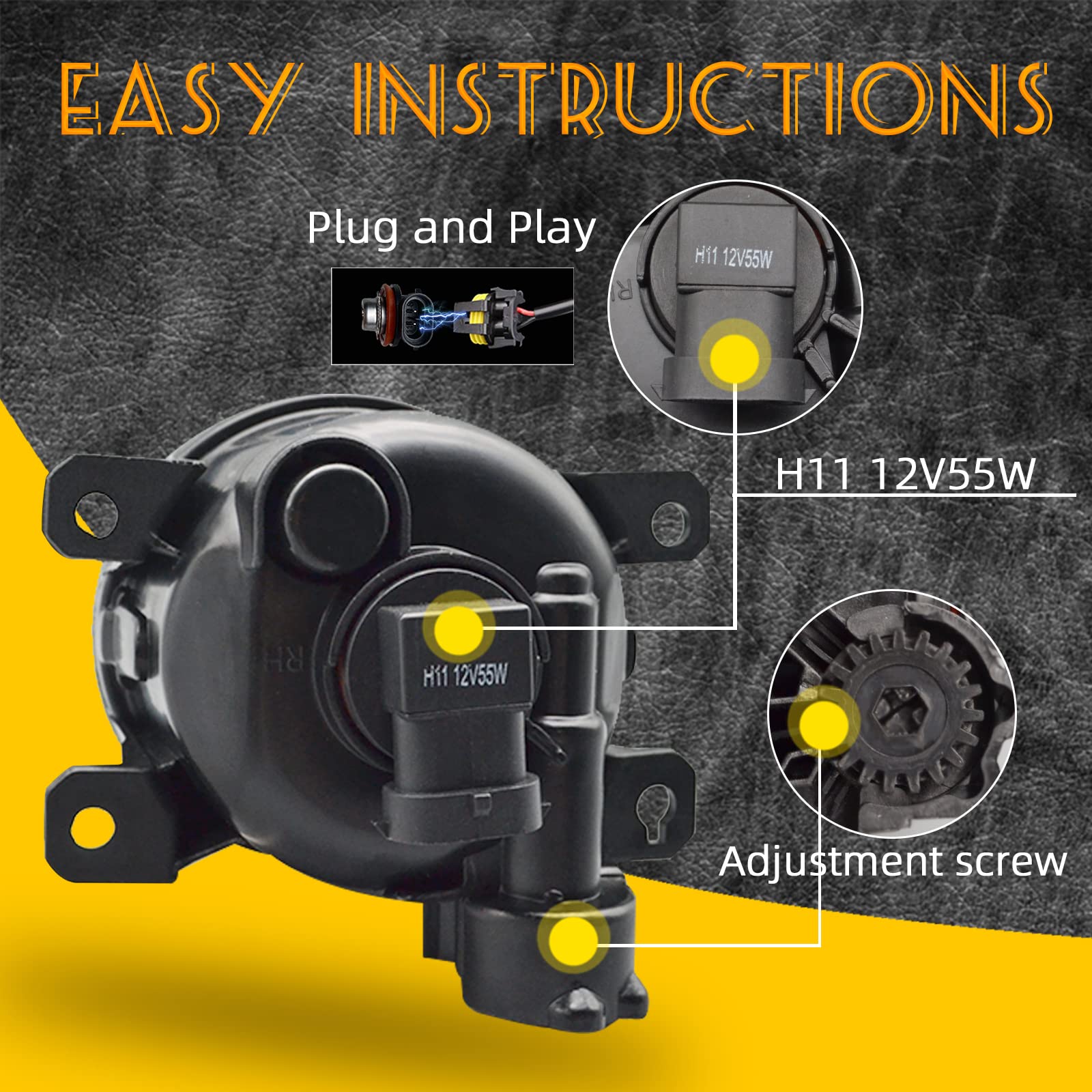 AANAN Fit fog light front left clear lens boosts visibility on wet roads