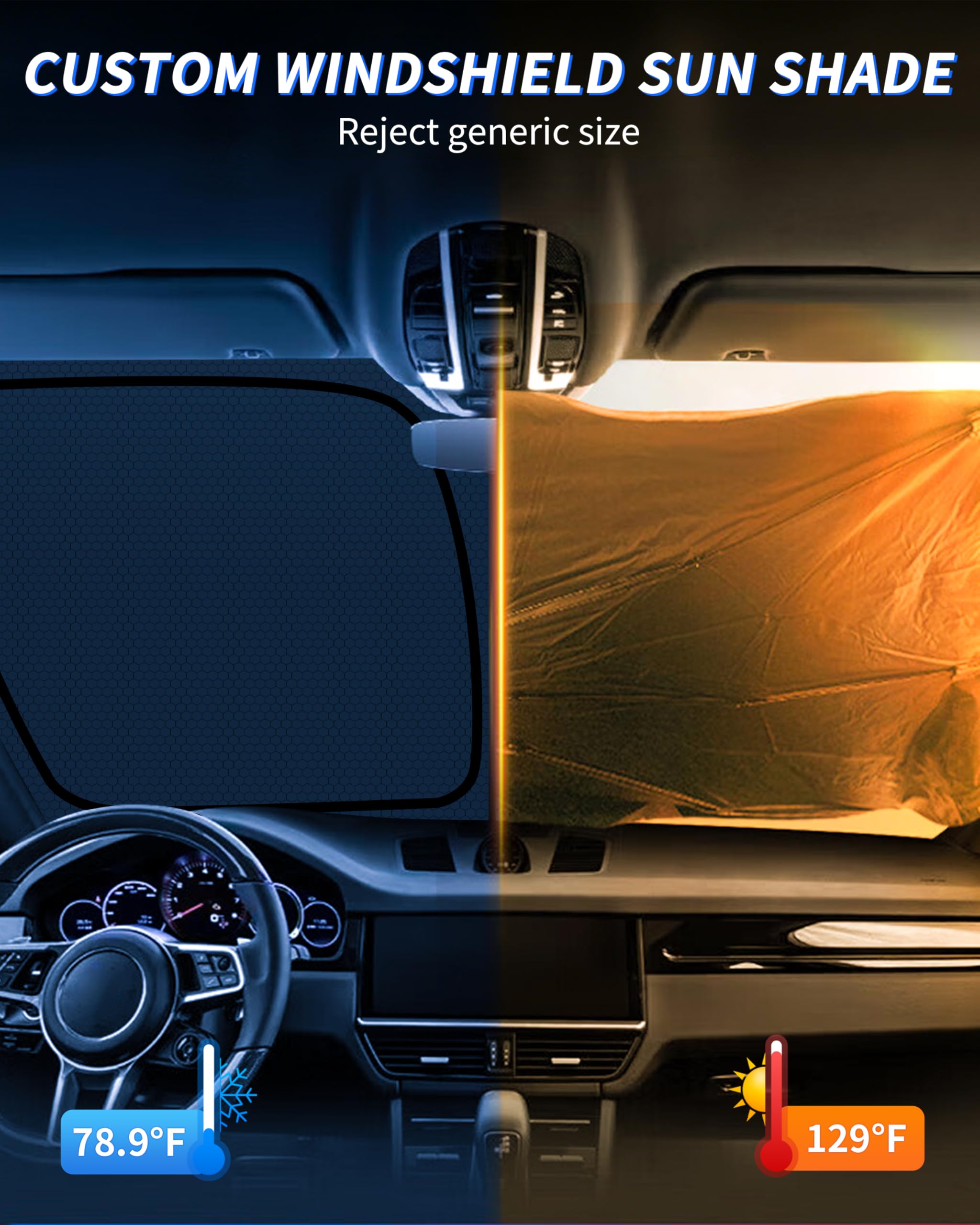 Aatoppus CRV heat-reflective material blocks UV rays to protect interior surfaces.
