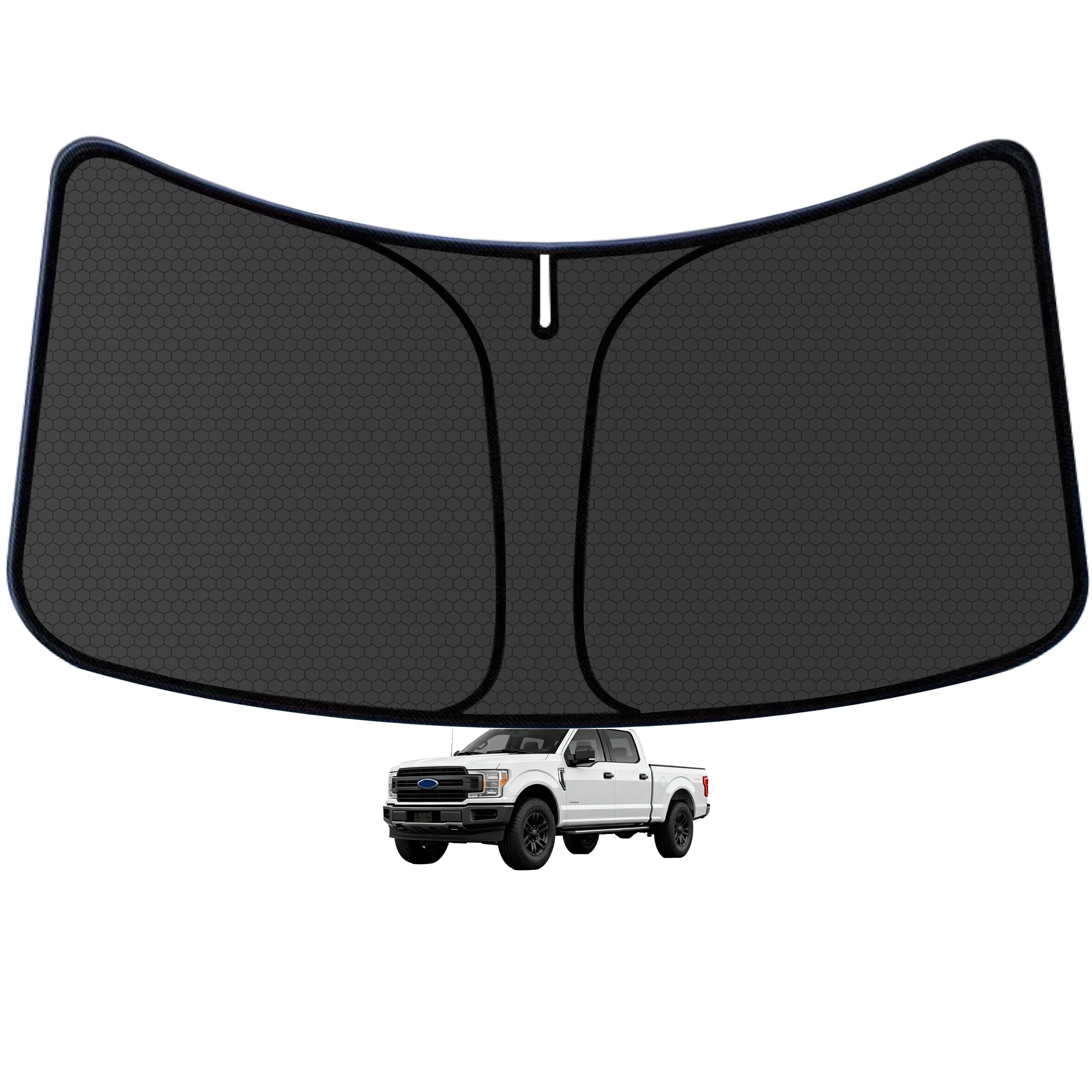 aatoppus F150 sun shade delivers full-coverage front windshield protection against heat