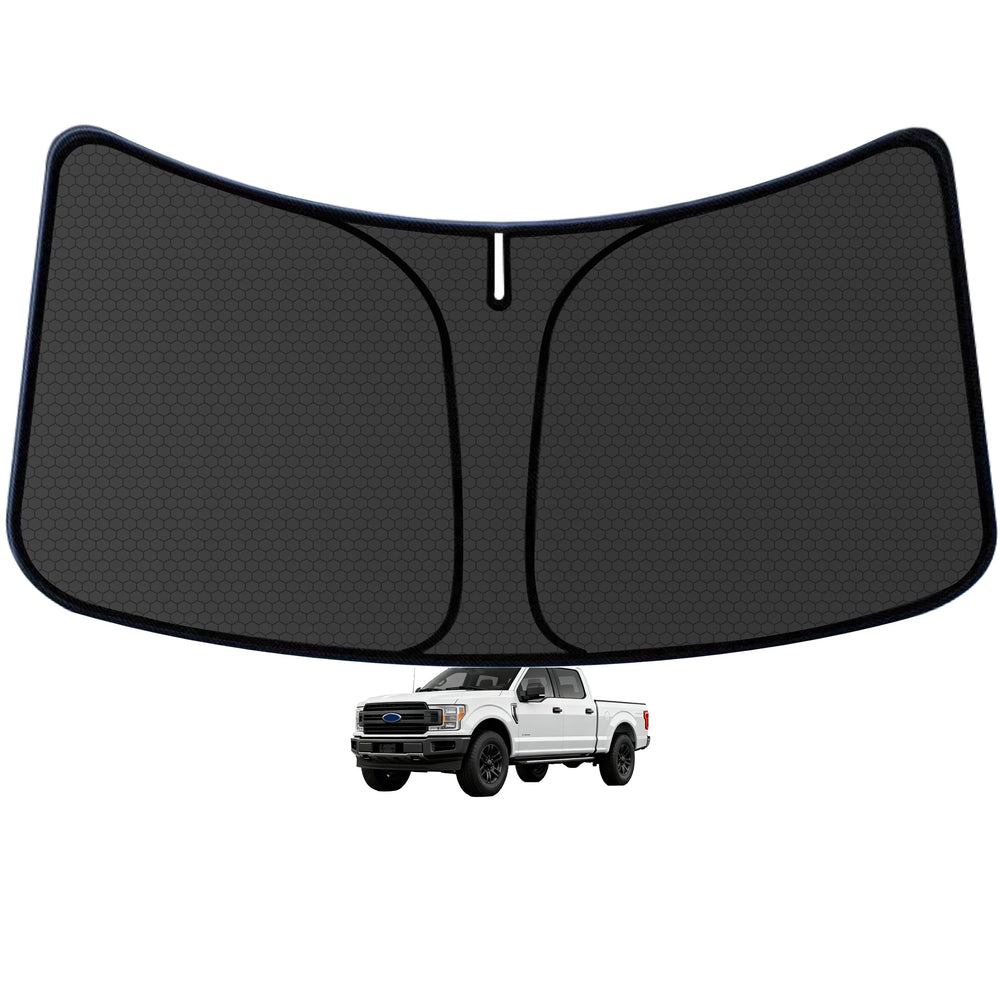 aatoppus F150 sun shade delivers full-coverage front windshield protection against heat