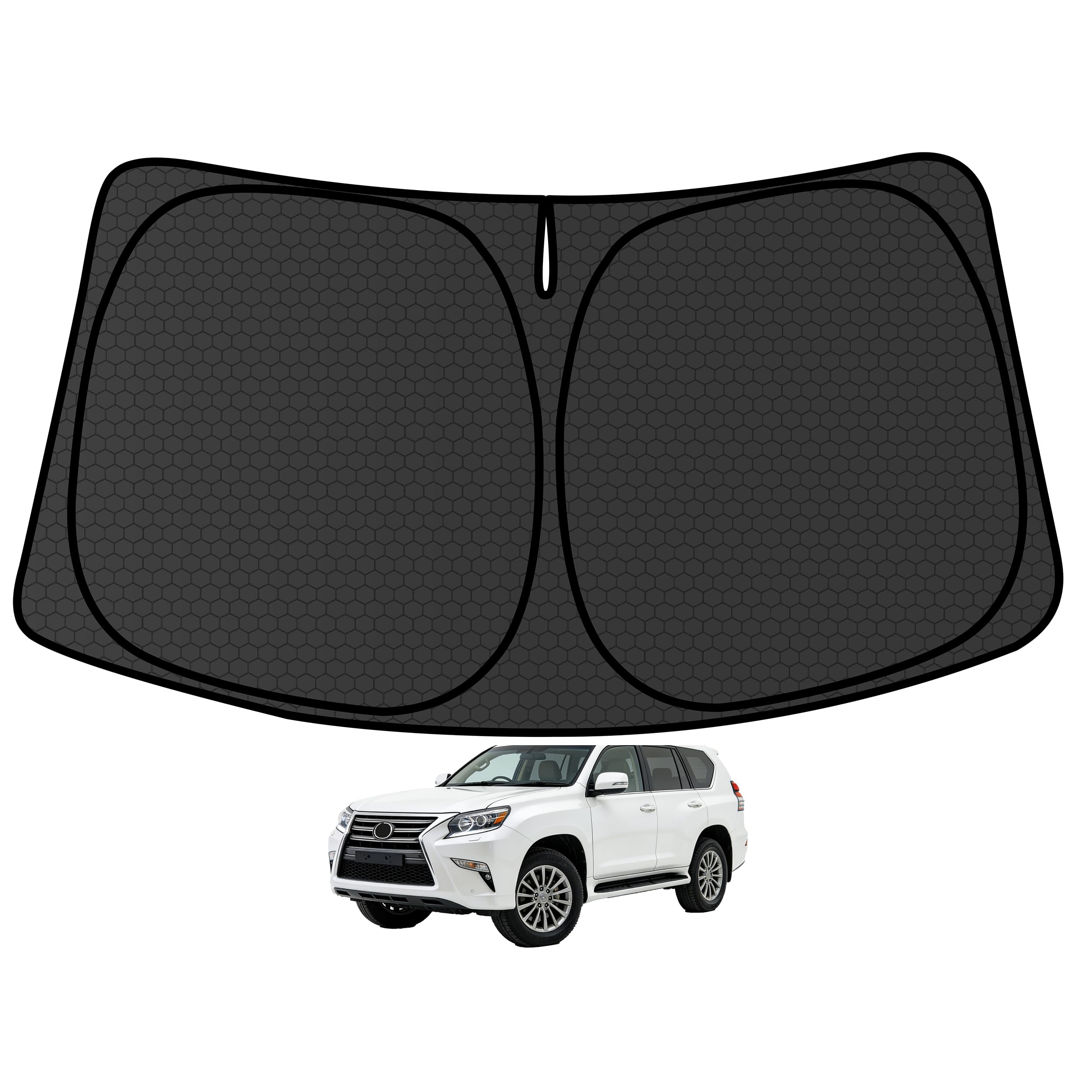 aatoppus windshield shade on GX SUV showing full coverage and UV protection