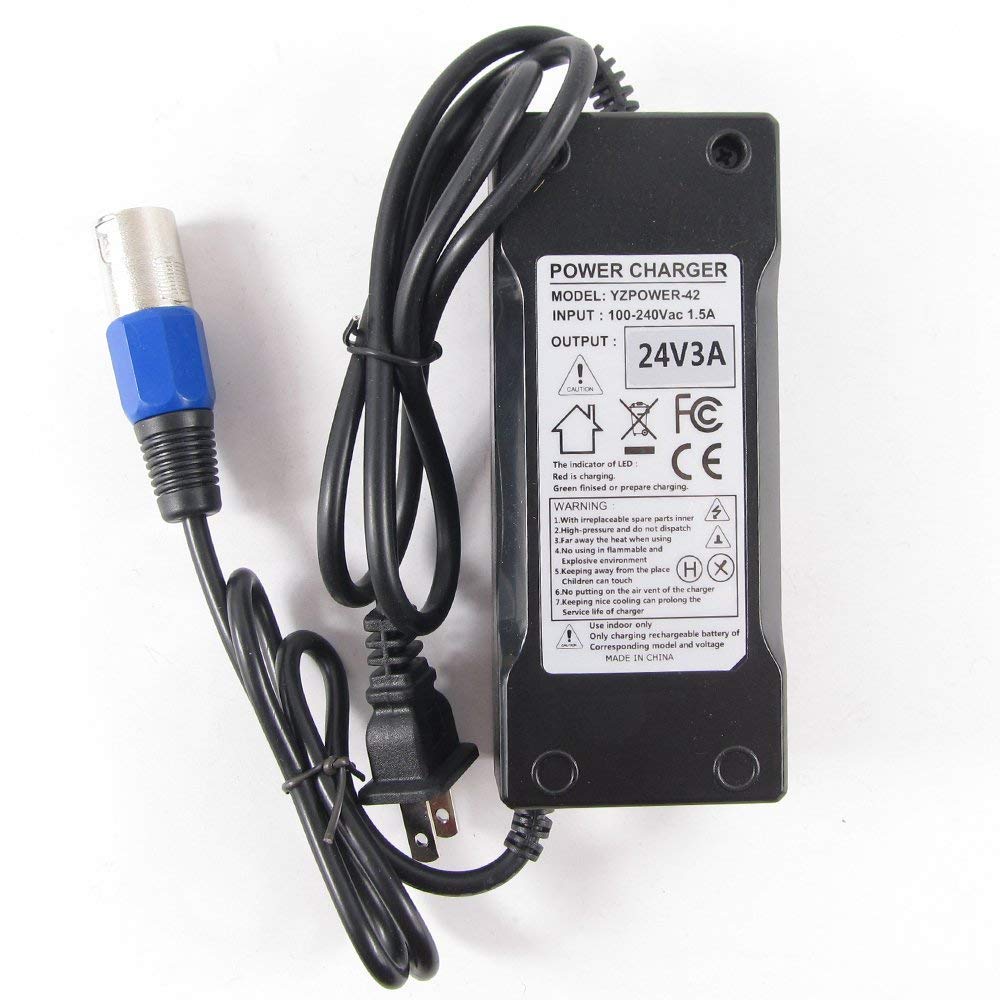 Abakoo 24V 3A charger side with accessible ports for setup