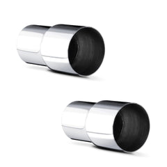 ABIGAIL 2-inch to 2.5-inch exhaust adapter in polished stainless steel for durable piping connections.