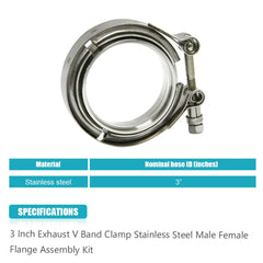 ABIGAIL 3inch V-band flange female; compatible with 3inch exhaust systems.