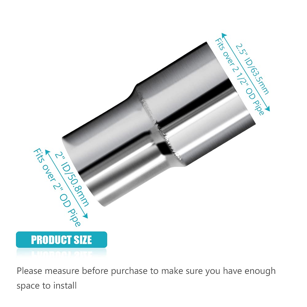 ABIGAIL stainless steel exhaust adapter with precise dimensions for reliable fit.